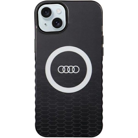 Audi nakładka do iPhone 15 Plus 6,7" czarna IML Big Logo MagSafe Case