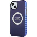 Audi nakładka do iPhone 15 Plus 6,7" niebieska IML Big Logo MagSafe Case