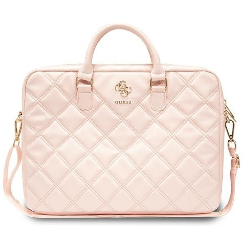 Guess Torba GUCB15ZPSQSSGP 16" różowy/pink Quilted 4G