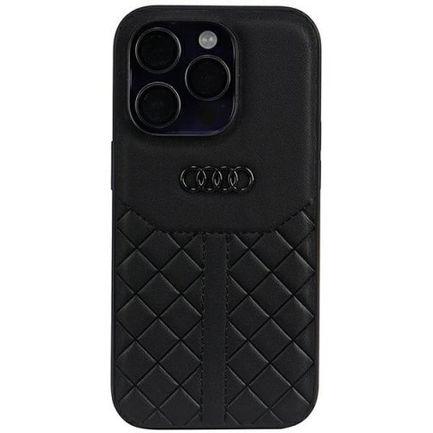 Audi nakładka do iPhone 14 Pro 6,1" AU-TPUPCIP14P-Q8/D1-BK czarna hardcase Genuine Leather