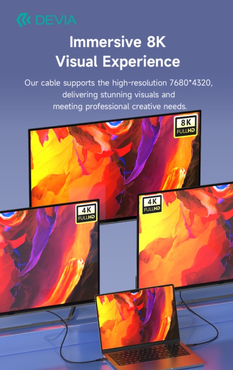 Devia kabel Extreme PD USB-C - USB-C 4.0 1,0 m 240W czarny 8K 60Hz