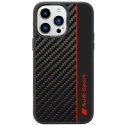 Audi nakładka do iPhone 14 Pro 6,1" AUS-TPUPCIP14P-R8/D1-BK czarna hardcase Carbon Fiber Stripe