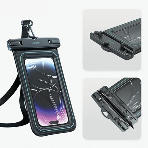 USAMS Etui wodoodporne 6.7" IP68 czarny/black FSD1301 (US-YD013)
