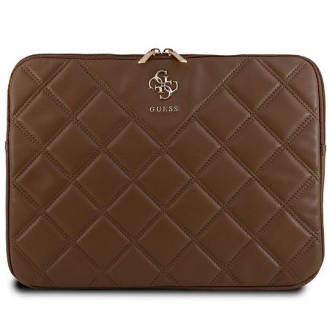 Guess Sleeve GUCS14ZPSQSSGW 14" brązowy/brown Quilted 4G