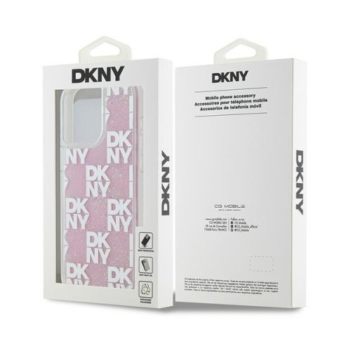 DKNY DKHCP15XLCPEPP iPhone 15 Pro Max 6.7" różowy/pink hardcase Liquid Glitter Multilogo