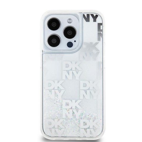 DKNY DKHCP15LLCPEPT iPhone 15 Pro 6.1" biały/white hardcase Liquid Glitter Multilogo