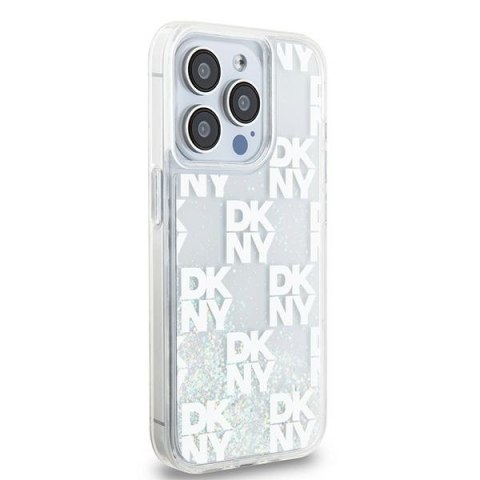 DKNY DKHCP15LLCPEPT iPhone 15 Pro 6.1" biały/white hardcase Liquid Glitter Multilogo