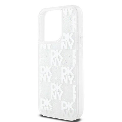 DKNY DKHCP15LLCPEPT iPhone 15 Pro 6.1" biały/white hardcase Liquid Glitter Multilogo