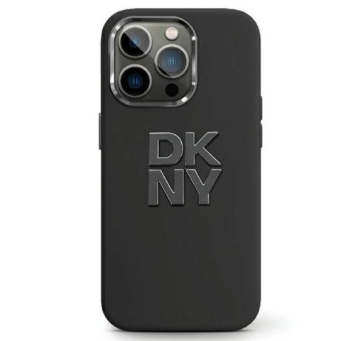 DKNY DKHCP15SSMCBSK iPhone 15 / 14 / 13 6.1" czarny/black hardcase Liquid Silicone Metal Logo