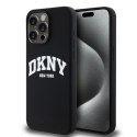 DKNY DKHMP15XSNYACH iPhone 15 Pro Max 6.7" czarny/black hardcase Liquid Silicone White Printed Logo MagSafe