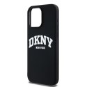 DKNY DKHMP15XSNYACH iPhone 15 Pro Max 6.7" czarny/black hardcase Liquid Silicone White Printed Logo MagSafe