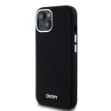 DKNY DKHMP15SSMCHLK iPhone 15 / 14 / 13 6.1" czarny/black hardcase Liquid Silicone Small Metal Logo MagSafe