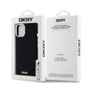 DKNY DKHMP15SSMCHLK iPhone 15 / 14 / 13 6.1" czarny/black hardcase Liquid Silicone Small Metal Logo MagSafe