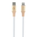 Guess GUCLLALRGDD kabel USB-C - Lightning 1.5m Fast Charging złoty/light gold Ebossed Logo