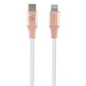 Guess GUCLLALRGDP kabel USB-C - Lightning 1.5m Fast Charging różowy/pink Ebossed Logo