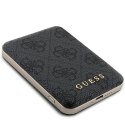 Guess Powerbank indukcyjny 15W GUPB5FP4EMGK 5000mAh czarny/black 4G Leather Metal Logo MagSafe