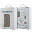 Guess Powerbank indukcyjny 15W GUPB5FP4EMGW 5000mAh brązowy/brown 4G Leather Metal Logo MagSafe