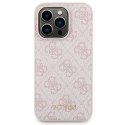 Zestaw Guess GUBPM5P15L4GEMGP iPhone 15 Pro 6.1" hardcase + Powerbank 5000mAh MagSafe różowy/pink 4G Metal Logo