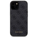 Zestaw Guess GUBPM5P15S4GEMGK iPhone 15 6.1" hardcase + Powerbank 5000mAh MagSafe czarny/black 4G Metal Logo