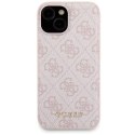 Zestaw Guess GUBPM5P15S4GEMGP iPhone 15 6.1" hardcase + Powerbank 5000mAh MagSafe różowy/pink 4G Metal Logo