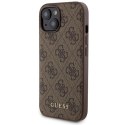 Zestaw Guess GUBPM5P15S4GEMGW iPhone 15 6.1" hardcase + Powerbank 5000mAh MagSafe brązowy/brown 4G Metal Logo