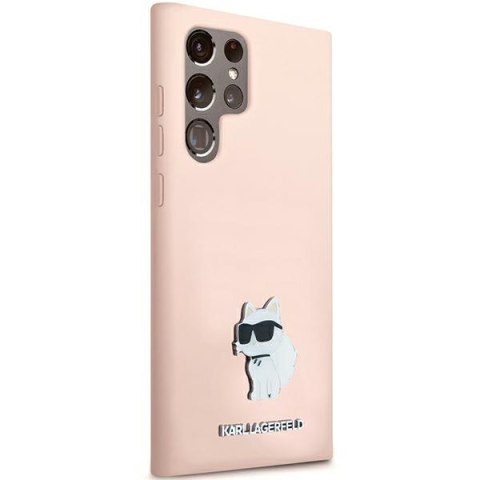 Karl Lagerfeld KLHCS24LSMHCNPP S24 Ultra S928 różowy/pink Silicone Choupette Metal Pin