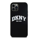 DKNY DKHMP12MSNYACH iPhone 12/12 Pro 6.1" czarny/black hardcase Liquid Silicone White Printed Logo MagSafe