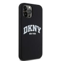 DKNY DKHMP12MSNYACH iPhone 12/12 Pro 6.1" czarny/black hardcase Liquid Silicone White Printed Logo MagSafe