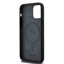 DKNY DKHMP12MSNYACH iPhone 12/12 Pro 6.1" czarny/black hardcase Liquid Silicone White Printed Logo MagSafe