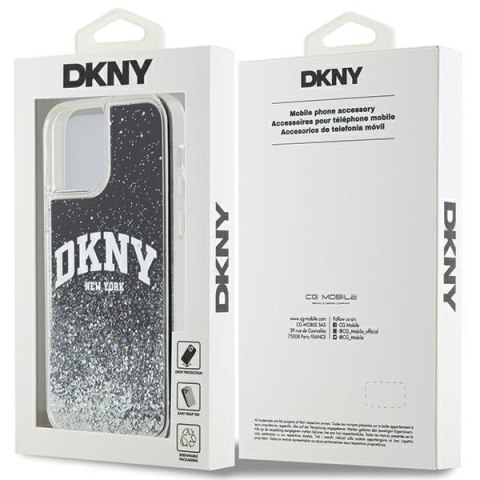 DKNY DKHCP12MLBNAEK iPhone 12 Pro/12 6.1" czarny/black hardcase Liquid Glitter Big Logo
