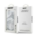 DKNY nakładka do iPhone 15 6,1" DKHCP15SLBNAET biała HC liquid glitters w arch logo