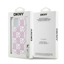 DKNY nakładka do iPhone 15 6,1" DKHCP15SLCPEPP biała HC liquid glitters w checkered pattern