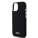 DKNY nakładka do iPhone 15 6,1" DKHMP15SSMCHLK czarna HC Magsafe silicone w horizontal metal logo