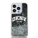 DKNY nakładka do iPhone 15 Pro 6,1" DKHCP15LLBNAEK czarna HC liquid glitters w arch logo