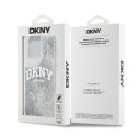 DKNY nakładka do iPhone 15 Pro 6,1" DKHCP15LLBNAET biała HC liquid glitters w arch logo