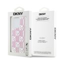 DKNY nakładka do iPhone 15 Pro 6,1" DKHCP15LLCPEPP biała HC liquid glitters w checkered pattern