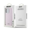 DKNY nakładka do iPhone 15 Pro 6,1" DKHMP15LSMCHLP różowa HC Magsafe silicone w horizontal metal logo