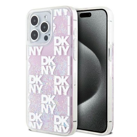 DKNY nakładka do iPhone 15 Pro Max 6,7" DKHCP15XLCPEPP biała HC liquid glitters w checkered pattern