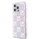 DKNY nakładka do iPhone 15 Pro Max 6,7" DKHCP15XLCPEPP biała HC liquid glitters w checkered pattern