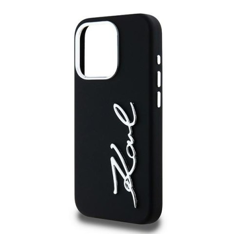 Karl Lagerfeld KLHCP15LSCMSMVK iPhone 15 Pro 6.1" czarny/black hardcase Silicone Metal Script Logo