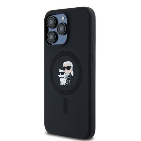 Karl Lagerfeld KLHMP15XSCMKCRHK iPhone 15 Pro Max 6.7" czarny/black hardcase Silicone Karl & Choupette Ring MagSafe