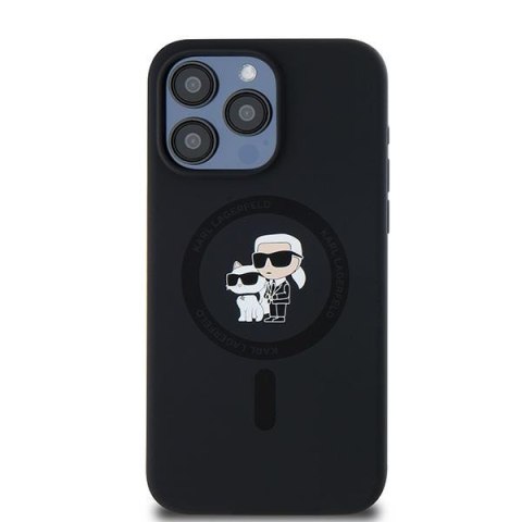 Karl Lagerfeld KLHMP15XSCMKCRHK iPhone 15 Pro Max 6.7" czarny/black hardcase Silicone Karl & Choupette Ring MagSafe