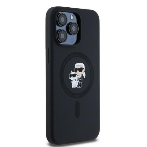 Karl Lagerfeld KLHMP15XSCMKCRHK iPhone 15 Pro Max 6.7" czarny/black hardcase Silicone Karl & Choupette Ring MagSafe