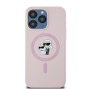 Karl Lagerfeld KLHMP15XSCMKCRHP iPhone 15 Pro Max 6.7" różowy/pink hardcase Silicone Karl & Choupette Ring MagSafe