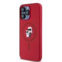 Karl Lagerfeld KLHMP15XSCMKCRHR iPhone 15 Pro Max 6.7" czerwony/red hardcase Silicone Karl & Choupette Ring MagSafe