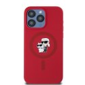 Karl Lagerfeld KLHMP15XSCMKCRHR iPhone 15 Pro Max 6.7" czerwony/red hardcase Silicone Karl & Choupette Ring MagSafe