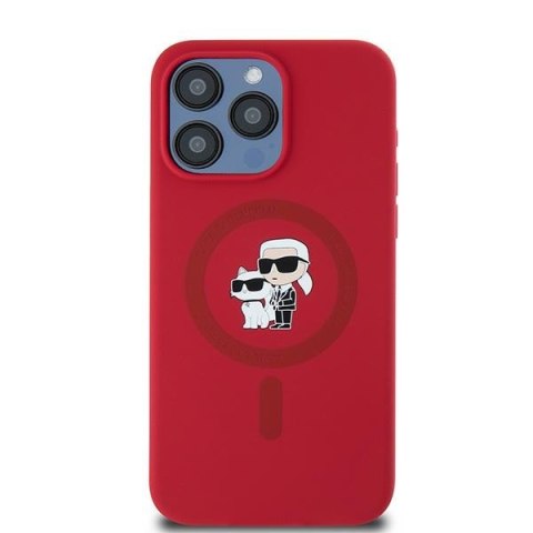 Karl Lagerfeld KLHMP15XSCMKCRHR iPhone 15 Pro Max 6.7" czerwony/red hardcase Silicone Karl & Choupette Ring MagSafe