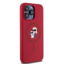 Karl Lagerfeld KLHMP15XSCMKCRHR iPhone 15 Pro Max 6.7" czerwony/red hardcase Silicone Karl & Choupette Ring MagSafe