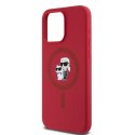 Karl Lagerfeld KLHMP15XSCMKCRHR iPhone 15 Pro Max 6.7" czerwony/red hardcase Silicone Karl & Choupette Ring MagSafe