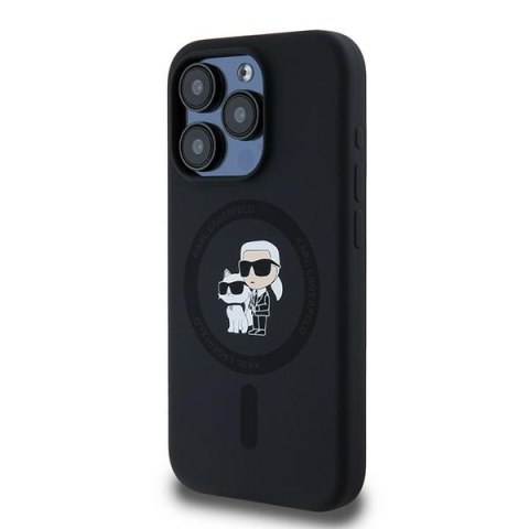 Karl Lagerfeld KLHMP15LSCMKCRHK iPhone 15 Pro 6.1" czarny/black hardcase Silicone Karl & Choupette MagSafe